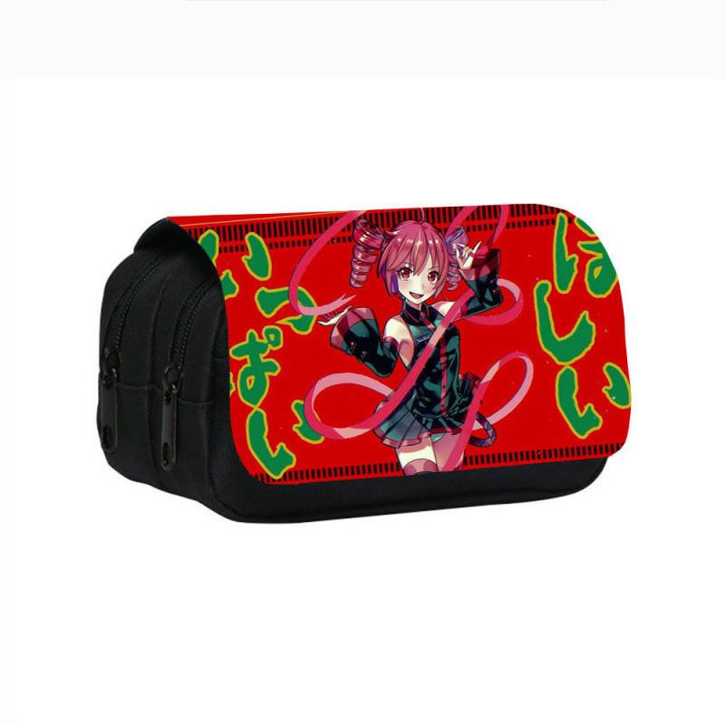 Kasane Teto Double Layer Pencil Case With Nylon Material For Students And Office Use