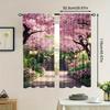Set Of 2 Charming Spring Cherry Blossom Trail Polyester Easy Hang Design Ideal Living Rooms Bedrooms Curtains Made Sitting Room Window Treatment