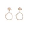 Silver Needle Irregular Resin Face-Slimming Earrings - Trendy Women's Dangle Ear Clips