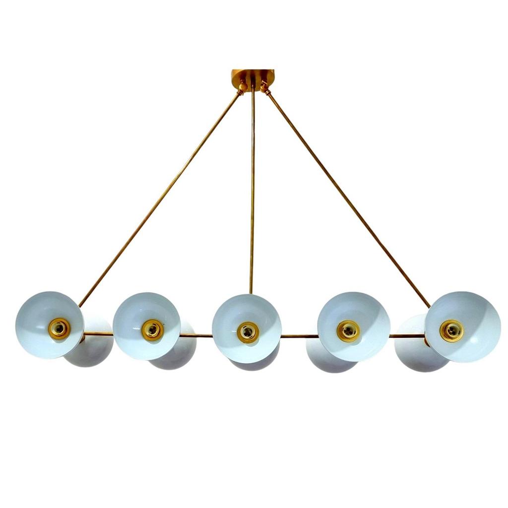 Luxury Modern Chandelier 10 Arms Triangle Shape Home Decor Huge Chandelier Fixture Artistic Brass Light