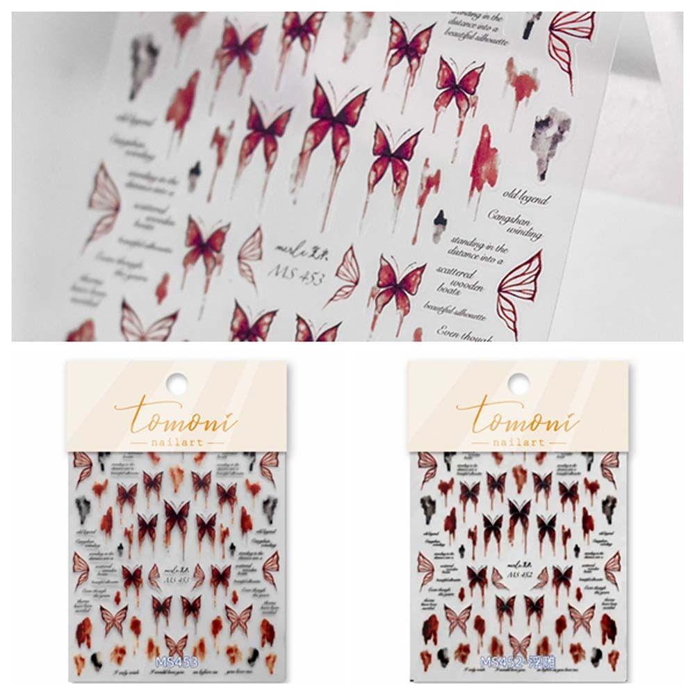 

Ink English Letters Butterfly Nail Decals DIY Nail Charm Butterfly Nail Decorations Girls