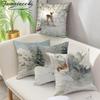Fuwatacchi Merry Christmas Cushion Cover Animals Deer Pillow Cover Μαλακή μαξιλαροθήκη Σπιτιού Διακοσμητική για Καναπέ Μαξιλαροθήκη Θήκη