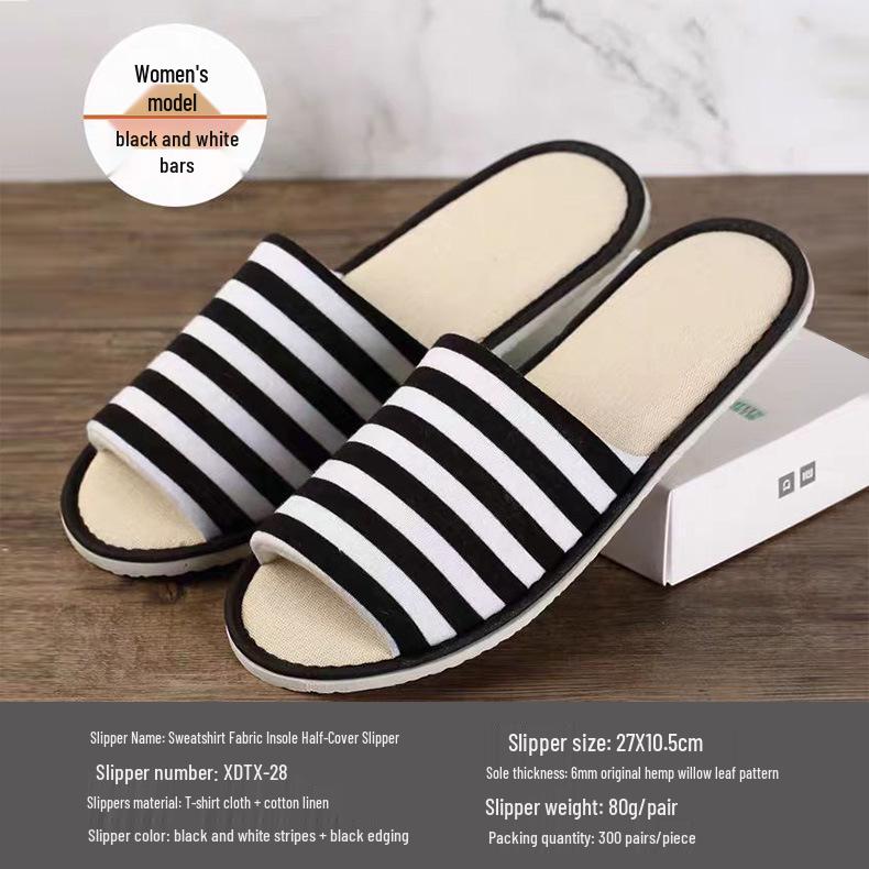 Star Hotel Disposable Non-Slip Slippers for Bed & Breakfast, Guest Room, Beauty Salon, Club House, and Home.
