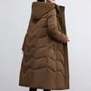Elegant Middle Age Woman Winter Parkas Long Coat Hooded Overcoat Casual Thick Warm Lady Jackets