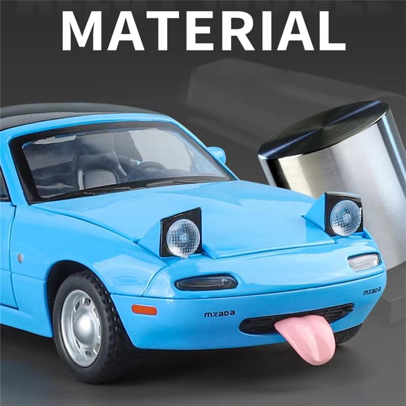 1:32 Mazda MX-5 Retro Alloy Convertible Sports Car Model Die-cast Metal Racing Car Model Sound and Light Children's Toy Boy Gift Collection Ornaments