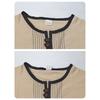 Mens Linen Blend Henley Neck Long Sleeve Casual T Shirt