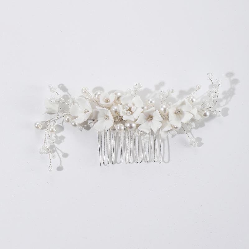 European & American Bridal Hair Accessories: Korean Version Rhinestone Handmade Hair Comb for Weddings