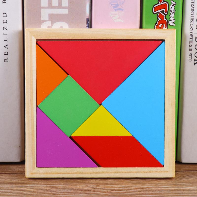 Wooden Tangram Puzzle: Math Teaching Aid for Kindergarten & First Grade
