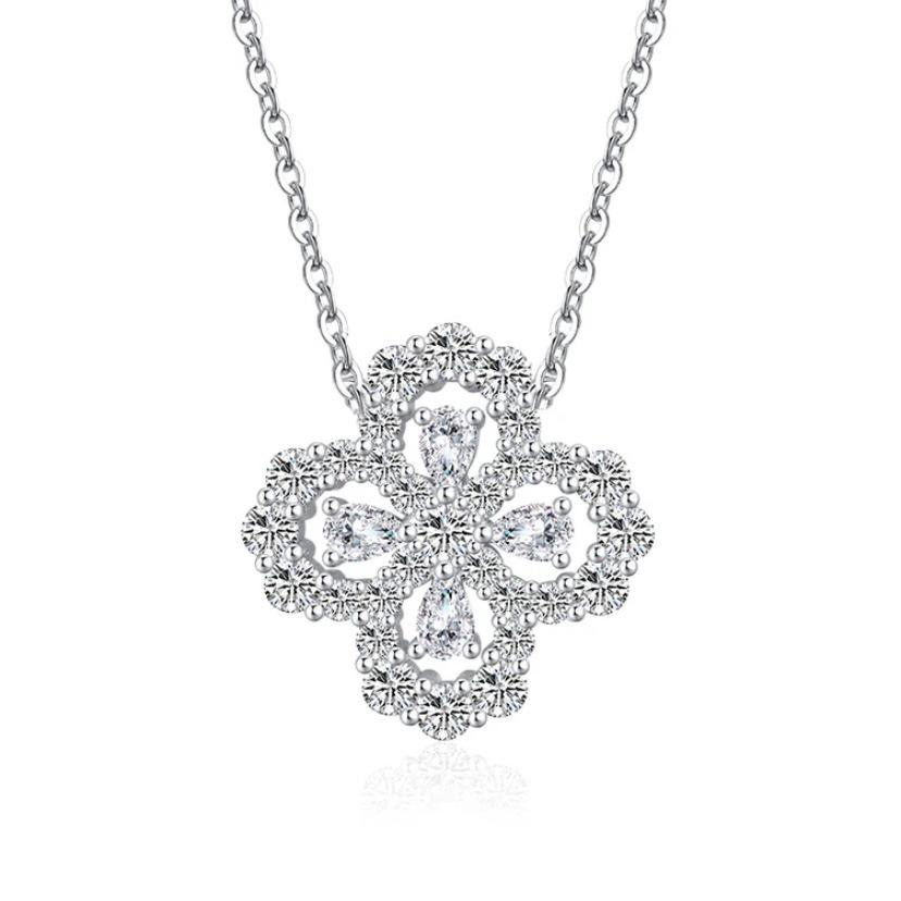 S925 argint moissanit trifoi cu patru foi colier brățară cu diamante complet personalizate bijuterii versatile de mână pentru femei de calitate Seiko