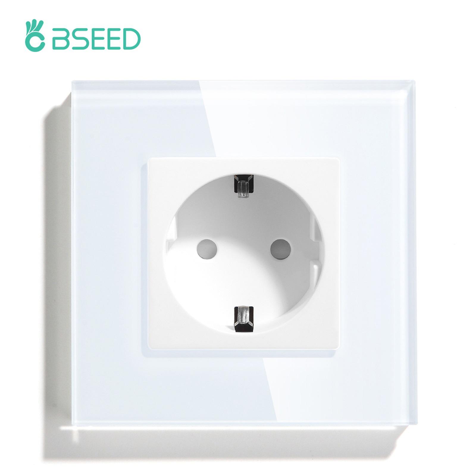 

BSEED 1/2/3Gang Touch Light Switches 1/2/3Way Wall Switches For Stairs Corridor EU Socket Type-c USB Sockets Glass Panel 2Way