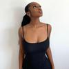 European American SKIMS Solid Color Slimming Spaghetti Strap Mermaid Bodycon Dress