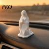 Stable Flat Bottom Decoration Western Realistic Figure Ornament, Compact 3D Printed Sculpture, Matte White Fine Fold Detail Ornament Durable