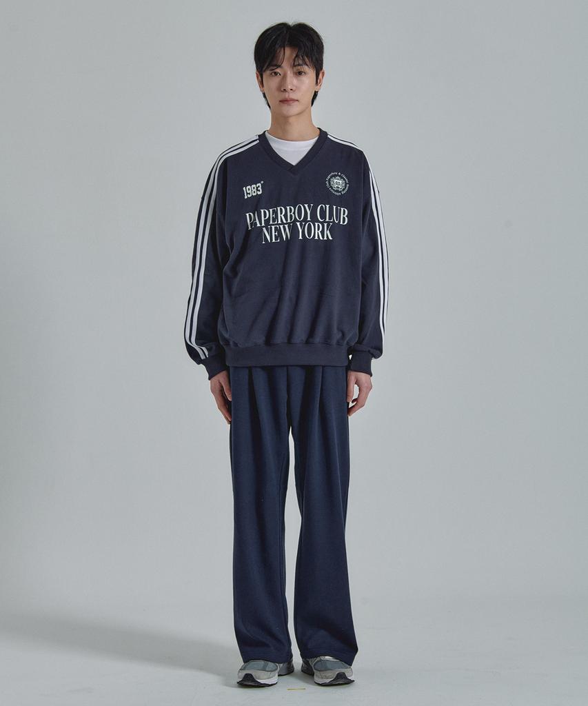 PAPERBOY Pintuck Wide Sweatpants - Navy