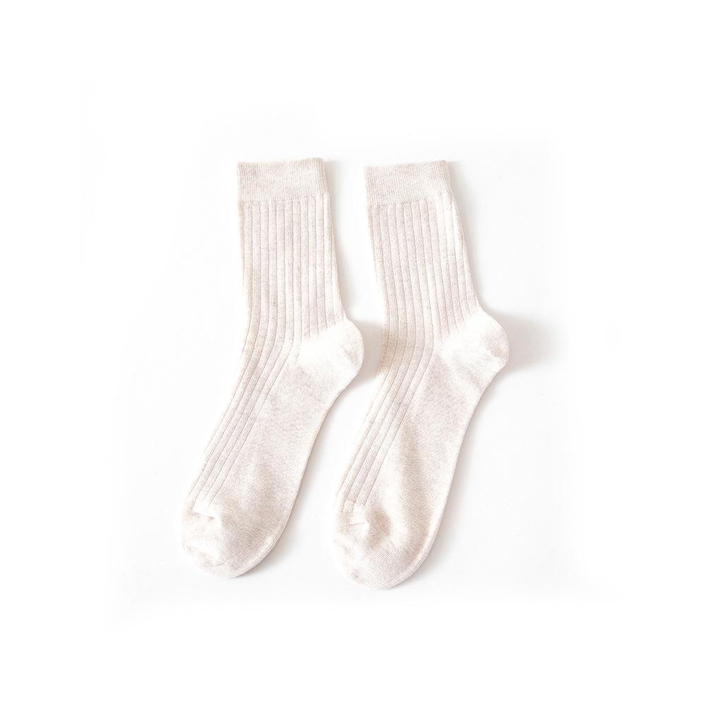 

1 Pair Male Cold Winter Sock Cotton Medium Tube Breathable Socks Portable Hosiery Sweat-proof Footwear Casual Accessory бежевый