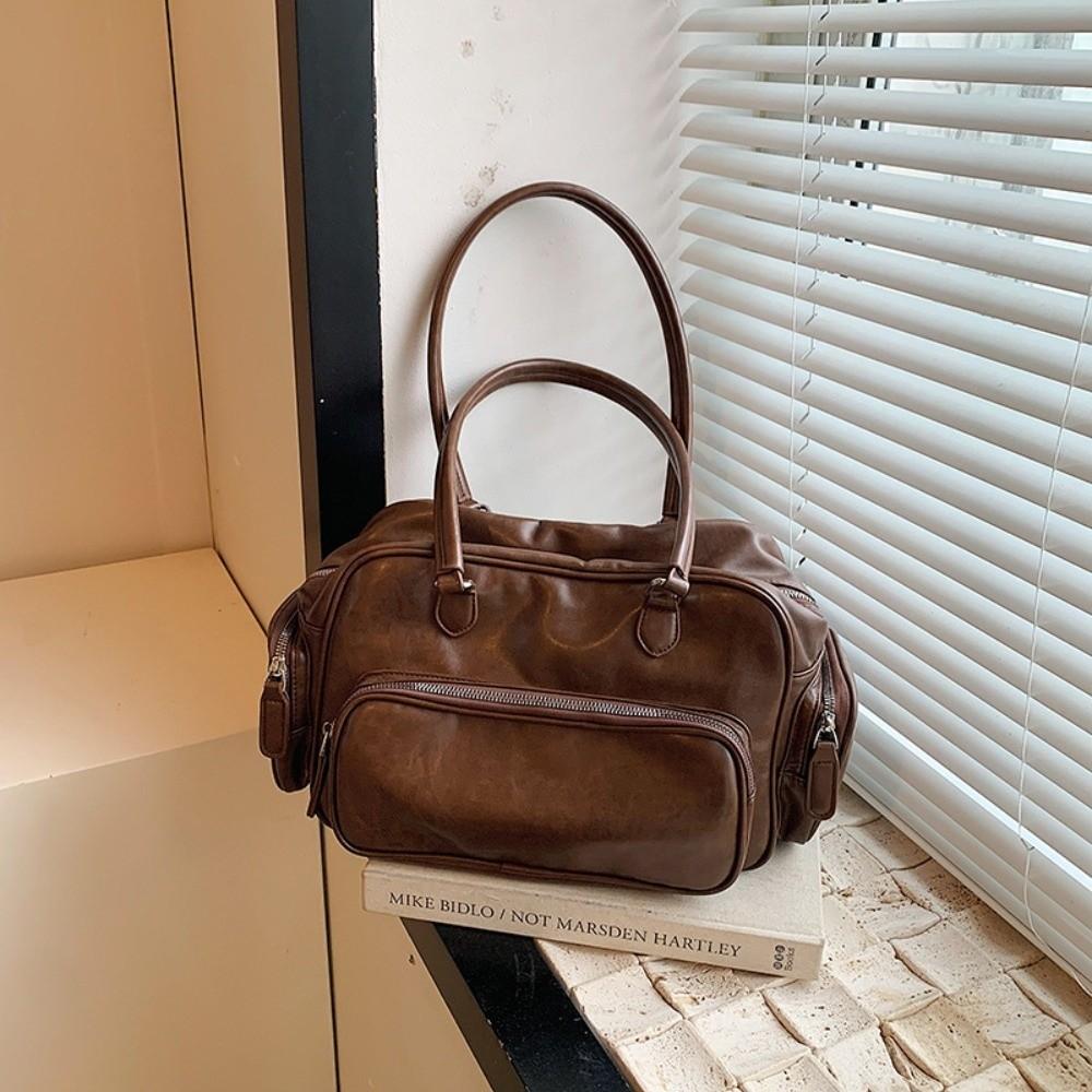 Tote Storage PU Handbag Multiple Pockets Messenger Bag Versatile PU Underarm Bag  Women