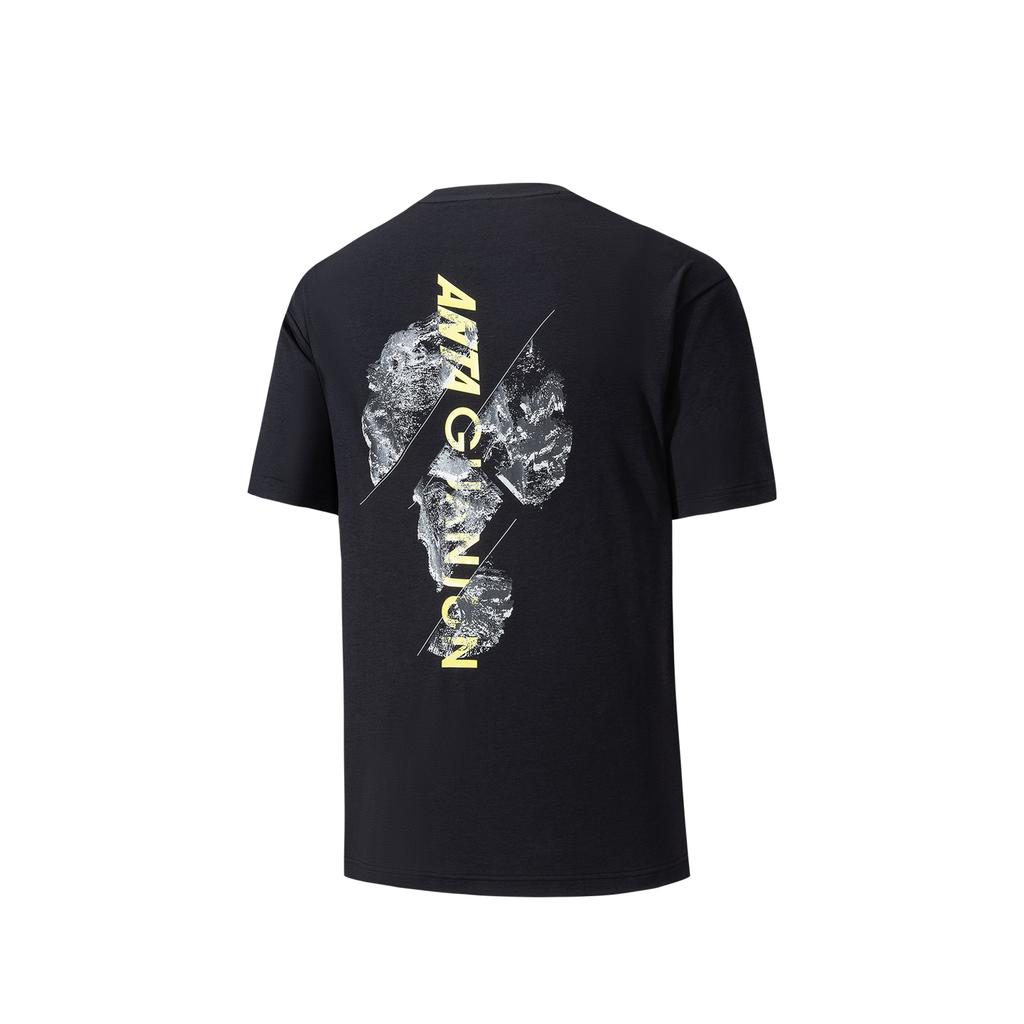 Anta Champion Breathable Short Sleeve Knitted Shirt Men T-shirts Basic-Black 152620152-2