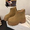 European Station Martin Boots Women's 2025 Autumn New Casual Retro Thick-soled Big Head Short Boots Short Locomotive Rhubarb Boots