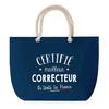 Beach Bag - PLANETEE - Large Size Rope Handle - Cotton - Personalized (first Name) - Made In France