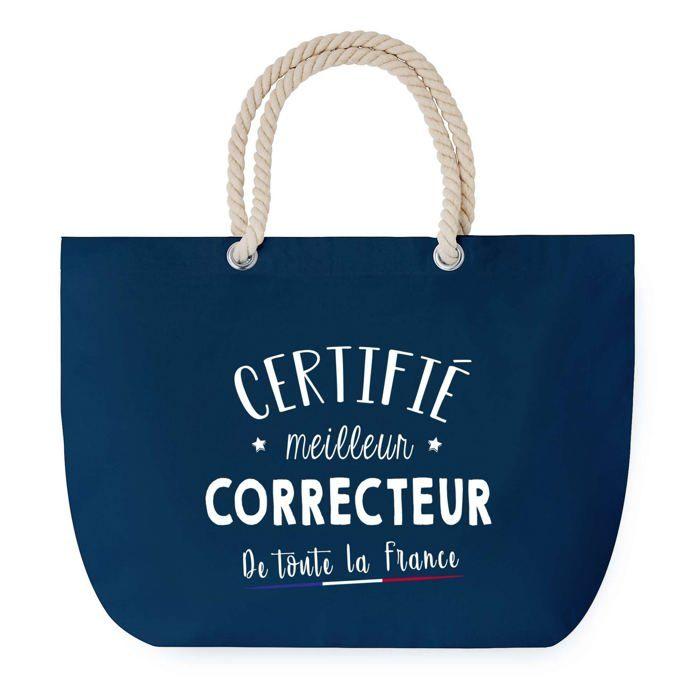 Sac de plage - PLANETEE - Grand format anse corde - Coton - Personnalisé (prénom) - Fabriqué en France