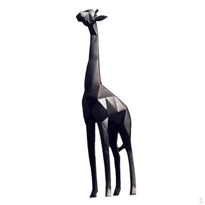 Ceramic Giraffe Decorative Figure Animal Figures Sculpture Gift Ornament, White / Black