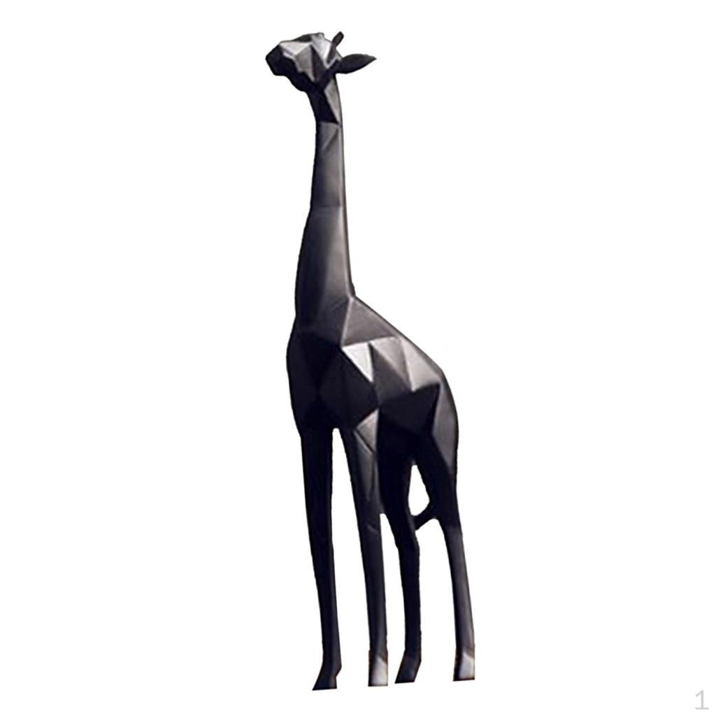 Keramik Giraffe Dekorationsfigur Tierfiguren Skulptur Geschenk Schmuckstück, Weiß / Schwarz