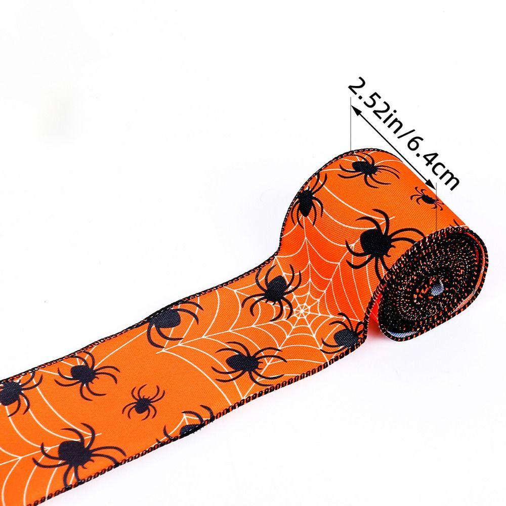 Handicraft Halloween Printed Ribbon Ribbon Material DIY Ribbon Strips Bat Printed Ribbon  Halloween