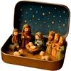 3D Resin Sculpture 120gChristmas Nativity Doll Scene Set, Portable Pocket Nativity Jesus Figures Box, Handmade Miniature Christian Jesus Doll Sets