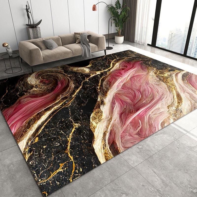 Nordic Light Luxury Marble Printing Abstract Art Carpet Living Room  Sofa Bedroom Study Kitchen Entrance Rug Non-slip Decor Mat
