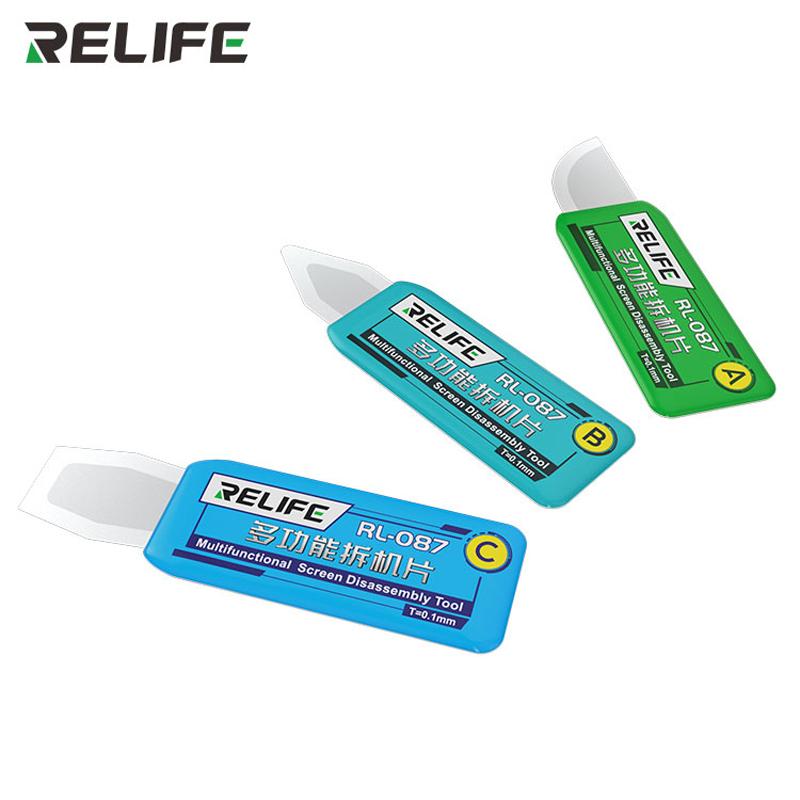 RELIFE RL-087 3-IN-1 Disassembly Tools for iPhone Samsung Mobile Phone Tablet Screen Glass Back Cover Pry Opening Repair Set