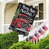 Merry Christmas & Happy New Year Red Truck & Tree Polyester Garden Banner, Double-Sided, for Yard & Lawn Decor Without Electricity - 1pc