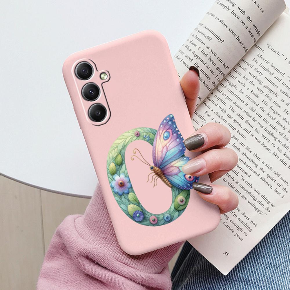 Phone Case For Samsung Galaxy A15 A25 A35 A55 A13 Colorful Letter Love Flower Butterfly Women INS Shell Fundas Bumper Soft Cover