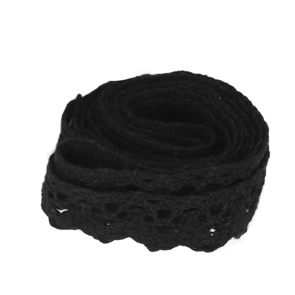Lace Ribbon Cotton Thread 20 Yards Black Decorative Accessories for DIY Clothing Gift Decoration