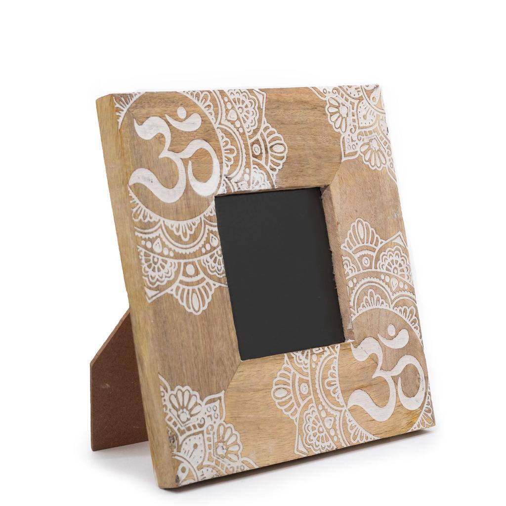 Photo Frame 10x15cm Mango Wood Mandala White