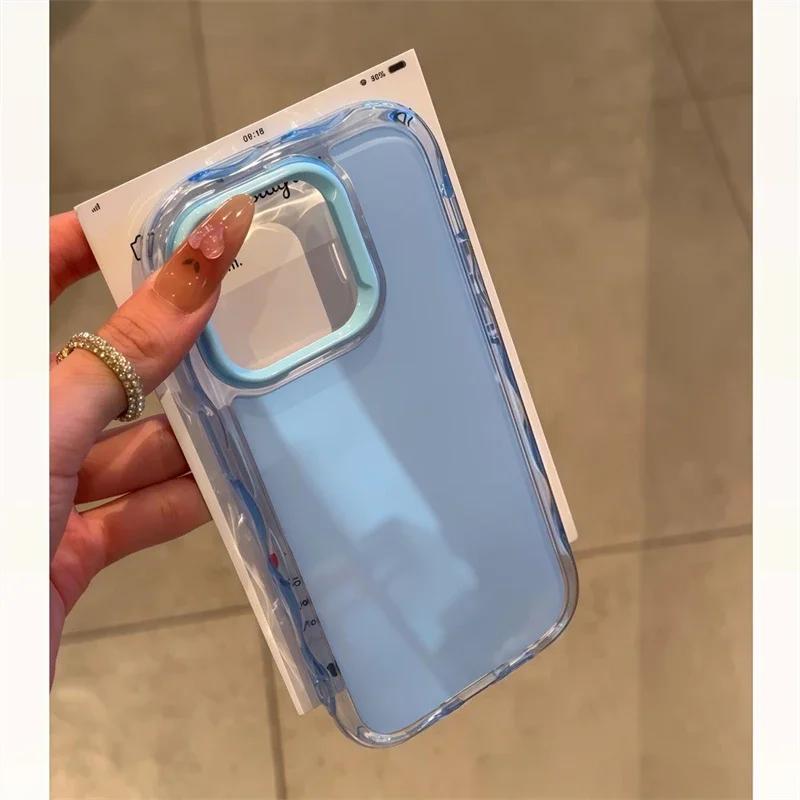 Custodia Ammortizzante in Gelatina di Lusso per iPhone 17 Pro 16 15 14 13 12 11 Pro Max Bumper Morbido Colorato Armatura Cover Estetica per Telefono
