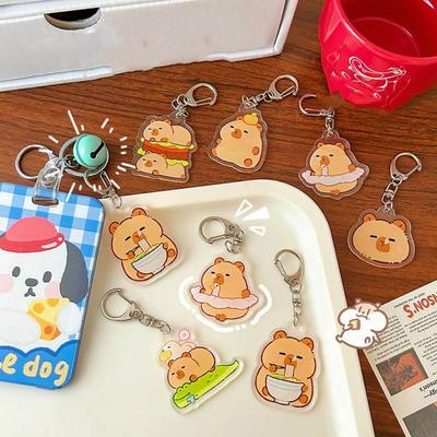 Neue Kapibala Capybara Schlüsselanhänger Acryl Tier Niedlicher Anhänger Schlüssel Zubehör