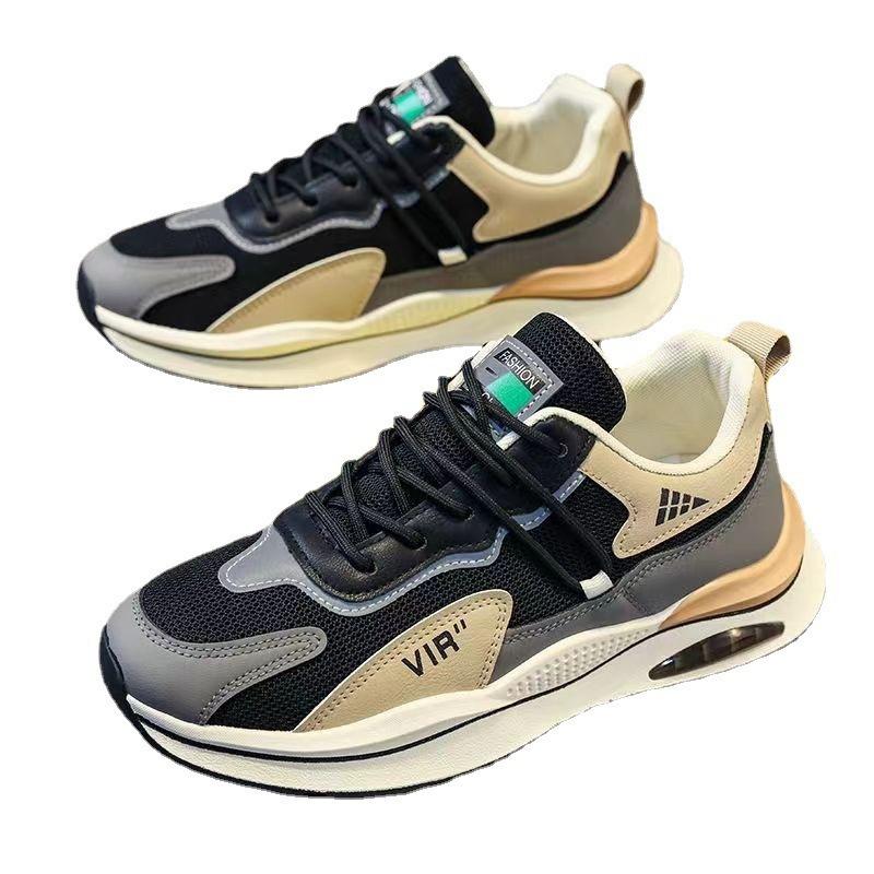 Men's Mesh Breathable Casual Sneakers, Korean Trendy Lightweight Travel Running Shoes