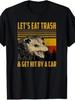 Letni ironiczny humor ZJEDZMY ŚMIECI I ZOSTAŃMY POTRĄCENI PRZEZ SAMOCHÓD Koszulka z grafiką Tee Kobiety Mężczyźni Bawełna Oversize Vintage Streetwear Top