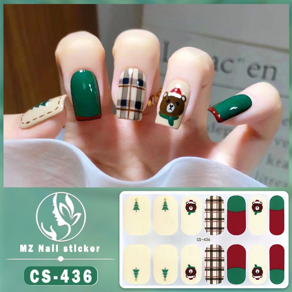 Christmas Waterproof No-bake Gel Nail Polish Film Full Sticker European and American Style Nail Film Sticker Nail Film Sticker