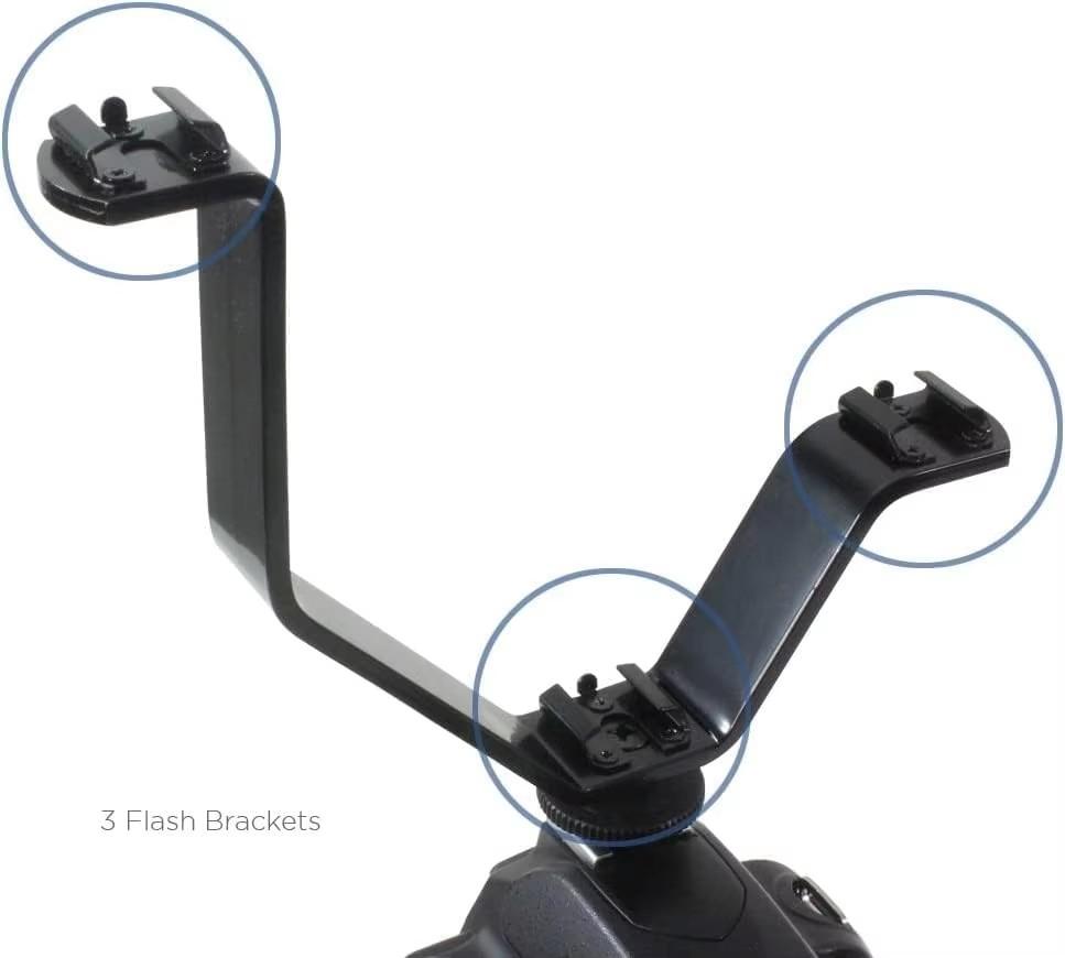3 In 1 V Shape Camera Mount Bracket For Dslr Dv Camcorder With Shoe Adapters For Light Microphone Monitor Black