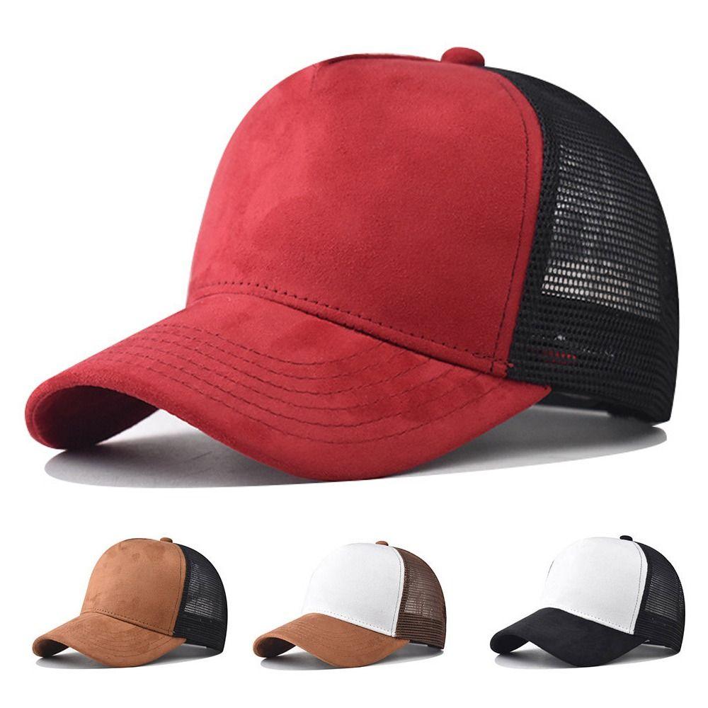 Fashion Breathable Suede Work Cap Adjustable Hip-hop Trucker Hat Outdoor Sports Hats For Man Women Unisex