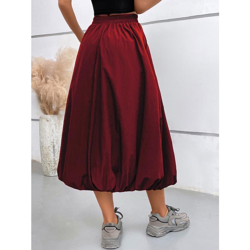 Women's Solid Color Print Casual Summer Spring Skirts