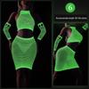 Glow-in-the-Dark Sexy Fishnet Bodysuit with Fluorescent Bandeau and Plus Size Glowing Stockings