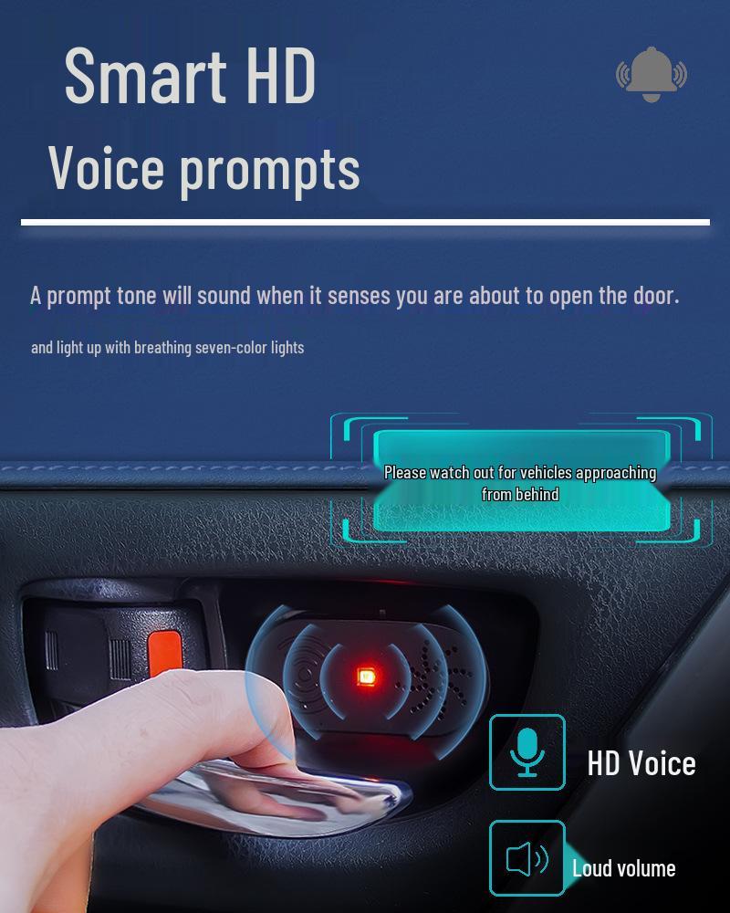 Smart LED Car Door Anti-Collision Warning & Voice Prompter Light