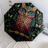 Branch Bird  Pattern, Automatic Folding Umbrella, Portable and Foldable Design, 8 Ribs, a Christmas or Birthday Gift.