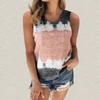 Women's Fashion Summer Loose Crewneck Temperament Short Sleeve Tie-dye Printed Vest Top