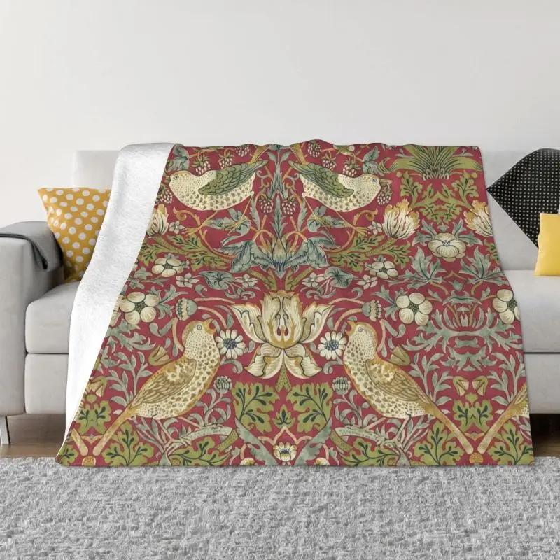 William Morris Deer Throw Blanket Sofa Fleece Warm Flannel Textile Pattern Blankets for Bedding Car Couch Bedspreads