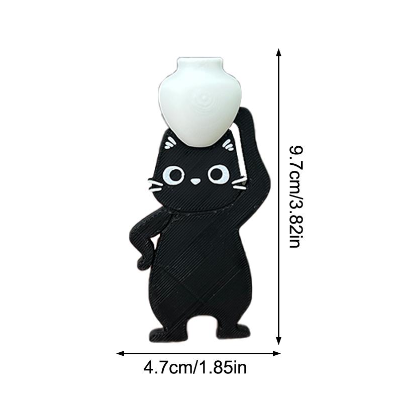 3D Printed Mini Vase Cat Design Fridge Magnet Cat Whisker Collector Ornaments Adhesive & Magnetic Home Office Decor Memorial Box