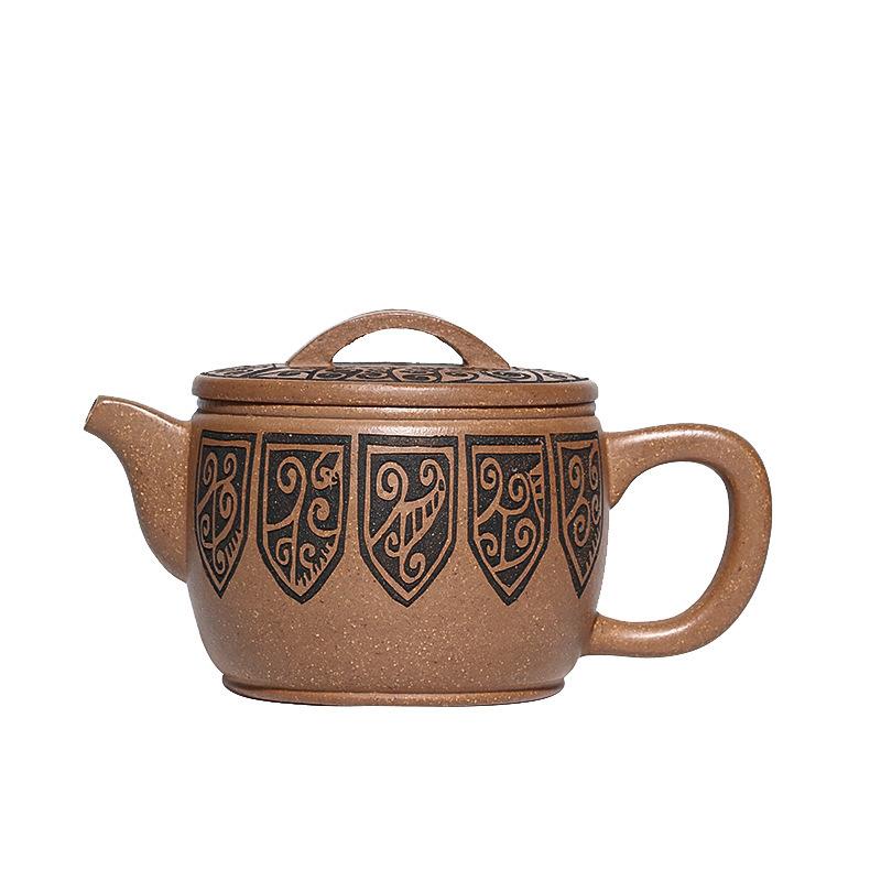 

240 мл роскошный исинский фиолетовый глиняный чайник ручной работы известного мастера большого калибра сырой руды красочный раздел глиняный чайник чайный сервиз Zisha