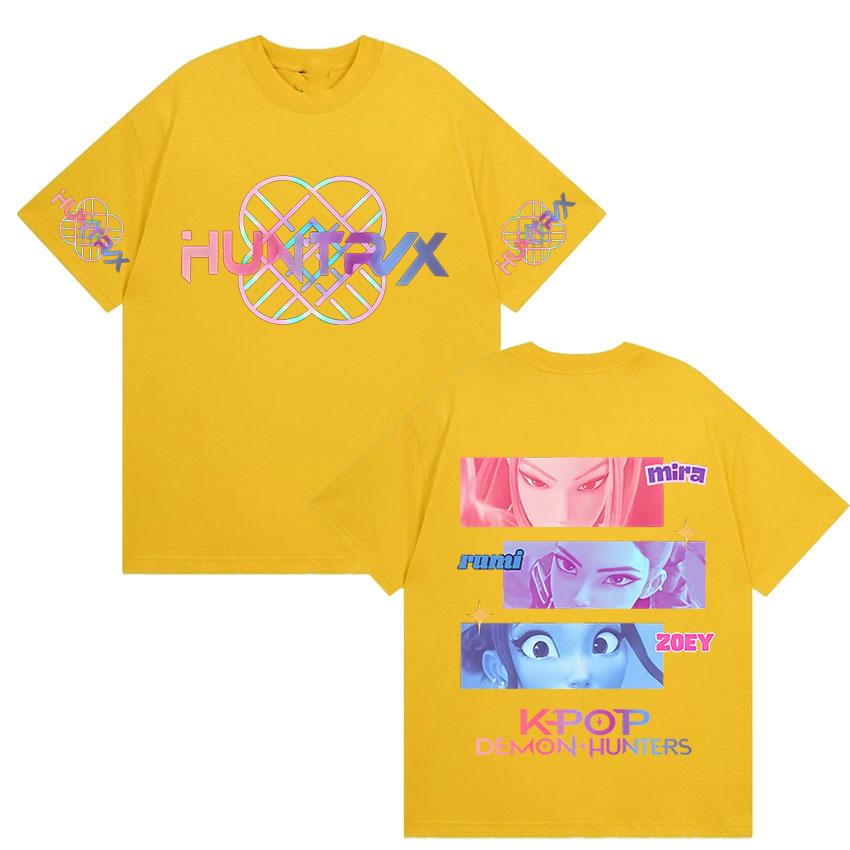 K-pop Demon Hunters Film 2025 Graphic T Shirts Men Women Fashion High Quality Cotton T-Shirt Vintage Oversized Short Sleeve Tees