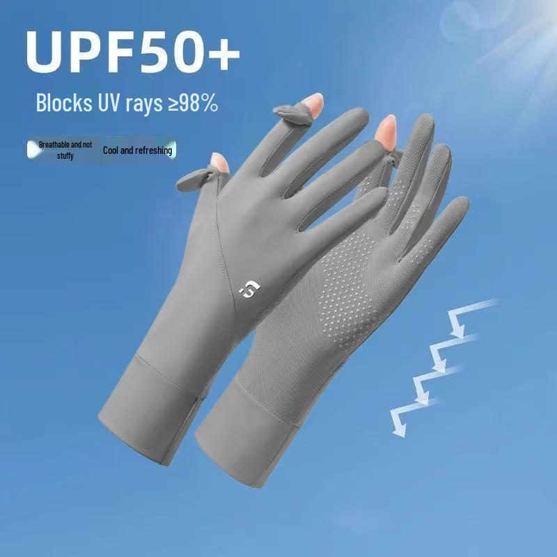 Women's Ice Silk UV Protection Flip-Top Cycling & Driving Gloves - Non-Slip, Thin, Extended Summer Sun Protection.